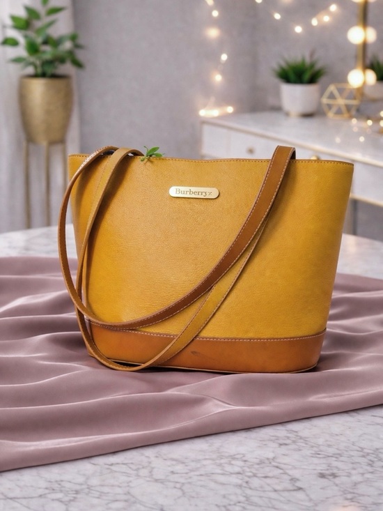 Burberry Handbags - Vintage Burberrys Mustard Leather Satchel – Equestrian Knight